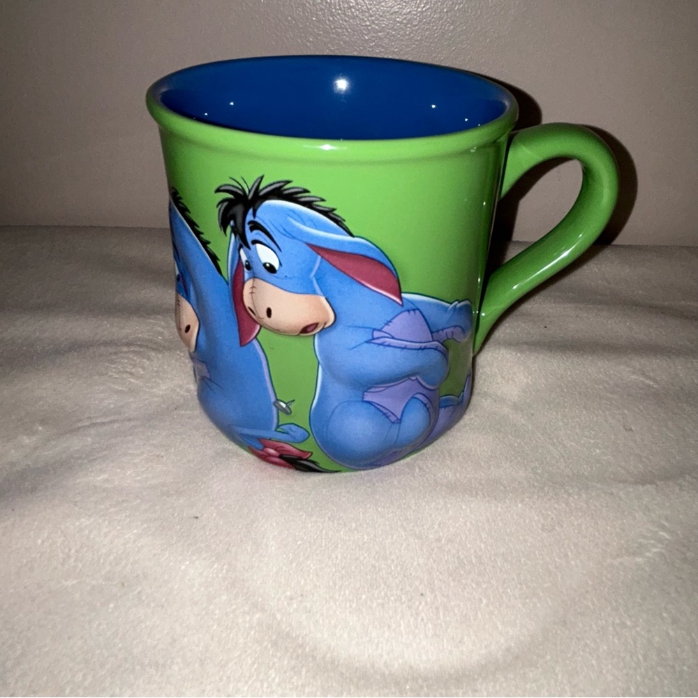 Disney Store Green and Blue Eeyore 3D Mug
